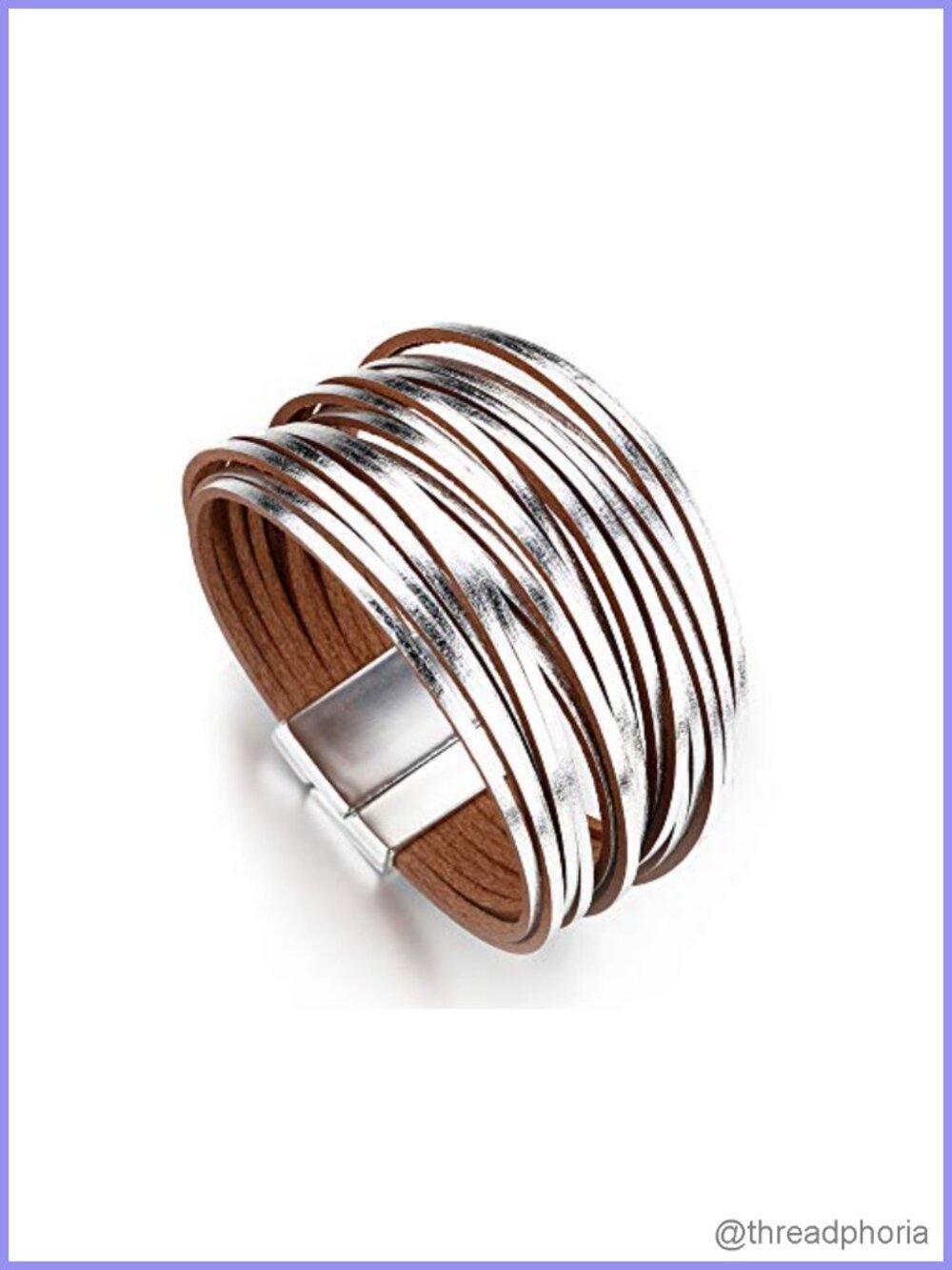 Faux Leather Wrap Bracelets for Women Boho Western Layered Cuff Jewelry